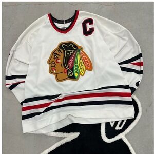 Vintage Nike Chicago Blackhawks Chris Chelios 7 Jersey White Mens XL NHL Hockey